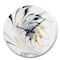 Designart White Stained Glass Floral Art Modern Wall Clock